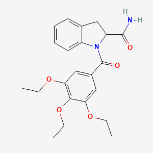 molecular formula C22H26N2O5 B2354452 1-(3,4,5-Triethoxybenzoyl)indoline-2-carboxamide CAS No. 1097202-35-1