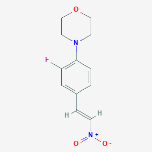 molecular formula C12H13FN2O3 B2354456 4-[2-フルオロ-4-(2-ニトロエテニル)フェニル]モルホリン CAS No. 1807885-12-6