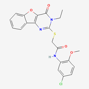 N-(5-chloro-2-methoxyphenyl)-2-[(3-ethyl-4-oxo-3,4-dihydro[1]benzofuro[3,2-d]pyrimidin-2-yl)sulfanyl]acetamide