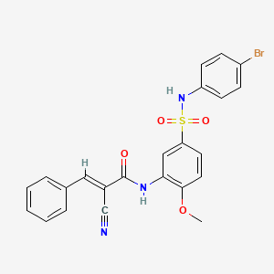 (E)-N-[5-[(4-bromophenyl)sulfamoyl]-2-methoxyphenyl]-2-cyano-3-phenylprop-2-enamide