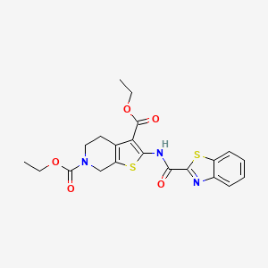 molecular formula C21H21N3O5S2 B2354476 diethyl 2-(benzo[d]thiazole-2-carboxamido)-4,5-dihydrothieno[2,3-c]pyridine-3,6(7H)-dicarboxylate CAS No. 864926-52-3