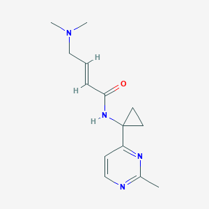 (E)-4-(Dimethylamino)-N-[1-(2-methylpyrimidin-4-yl)cyclopropyl]but-2-enamide