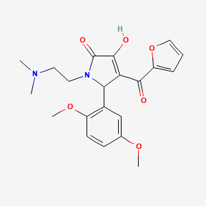 molecular formula C21H24N2O6 B2354482 5-(2,5-dimethoxyphenyl)-1-(2-(dimethylamino)ethyl)-4-(furan-2-carbonyl)-3-hydroxy-1H-pyrrol-2(5H)-one CAS No. 638134-28-8
