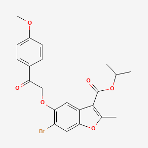 molecular formula C22H21BrO6 B2354488 Isopropyl 6-bromo-5-[2-(4-methoxyphenyl)-2-oxoethoxy]-2-methyl-1-benzofuran-3-carboxylate CAS No. 308295-69-4