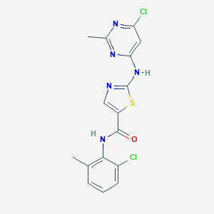 molecular formula C16H13Cl2N5OS B023545 N-(2-氯-6-甲基苯基)-2-[(6-氯-2-甲基-4-嘧啶基)氨基]-5-噻唑甲酰胺 CAS No. 302964-08-5