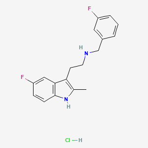 molecular formula C18H19ClF2N2 B2354501 2-(5-fluoro-2-methyl-1H-indol-3-yl)-N-(3-fluorobenzyl)ethanamine hydrochloride CAS No. 1351643-57-6