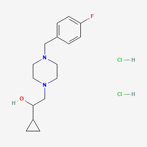 molecular formula C16H25Cl2FN2O B2354504 1-环丙基-2-(4-(4-氟苄基)哌嗪-1-基)乙醇二盐酸盐 CAS No. 1396882-75-9