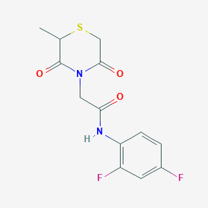 molecular formula C13H12F2N2O3S B2354507 N-(2,4-difluorophenyl)-2-(2-methyl-3,5-dioxothiomorpholin-4-yl)acetamide CAS No. 868215-98-9