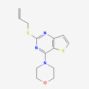 molecular formula C13H15N3OS2 B2354508 2-(烯丙基硫基)-4-吗啉代噻吩并[3,2-d]嘧啶 CAS No. 478067-62-8