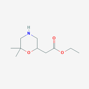 molecular formula C10H19NO3 B2354509 Ethyl 2-(6,6-dimethylmorpholin-2-yl)acetate CAS No. 2287311-75-3