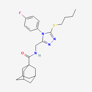 molecular formula C24H31FN4OS B2354535 N-[[5-butylsulfanyl-4-(4-fluorophenyl)-1,2,4-triazol-3-yl]methyl]adamantane-1-carboxamide CAS No. 476441-19-7