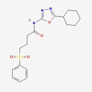 N-(5-cyclohexyl-1,3,4-oxadiazol-2-yl)-4-(phenylsulfonyl)butanamide