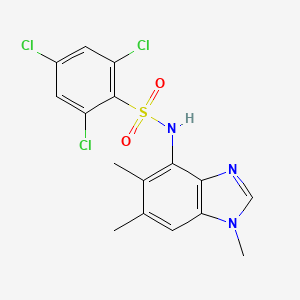 2,4,6-trichloro-N-(1,5,6-trimethyl-1H-1,3-benzimidazol-4-yl)benzenesulfonamide