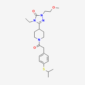 molecular formula C23H34N4O3S B2354544 4-乙基-3-(1-(2-(4-(异丙硫基)苯基)乙酰)哌啶-4-基)-1-(2-甲氧基乙基)-1H-1,2,4-三唑-5(4H)-酮 CAS No. 1797287-14-9