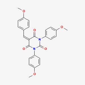 molecular formula C26H22N2O6 B2354546 1,3-Bis(4-methoxyphenyl)-5-[(4-methoxyphenyl)methylidene]-1,3-diazinane-2,4,6-trione CAS No. 299420-36-3