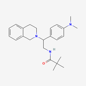 molecular formula C24H33N3O B2354547 N-(2-(3,4-dihydroisoquinolin-2(1H)-yl)-2-(4-(dimethylamino)phenyl)ethyl)pivalamide CAS No. 946244-21-9