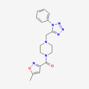 (5-methylisoxazol-3-yl)(4-((1-phenyl-1H-tetrazol-5-yl)methyl)piperazin-1-yl)methanone
