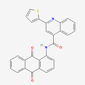 molecular formula C28H16N2O3S B2354553 N-(9,10-dioxoanthracen-1-yl)-2-thiophen-2-ylquinoline-4-carboxamide CAS No. 307326-99-4