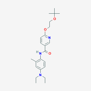 molecular formula C23H33N3O3 B2354556 6-(2-(叔丁氧基)乙氧基)-N-(4-(二乙基氨基)-2-甲基苯基)烟酰胺 CAS No. 2034390-86-6