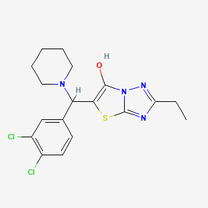 molecular formula C18H20Cl2N4OS B2354561 5-((3,4-Dichlorophenyl)(piperidin-1-yl)methyl)-2-ethylthiazolo[3,2-b][1,2,4]triazol-6-ol CAS No. 886904-98-9