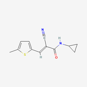 molecular formula C12H12N2OS B2354563 (E)-2-cyano-N-cyclopropyl-3-(5-methylthiophen-2-yl)prop-2-enamide CAS No. 524926-63-4