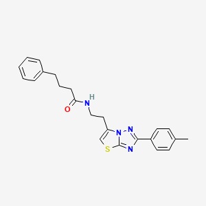 4-phenyl-N-(2-(2-(p-tolyl)thiazolo[3,2-b][1,2,4]triazol-6-yl)ethyl)butanamide
