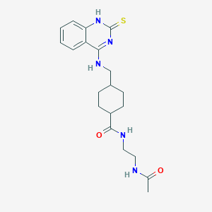 molecular formula C20H27N5O2S B2354593 N-(2-乙酰氨基乙基)-4-[[(2-硫代亚甲基-1H-喹唑啉-4-基)氨基]甲基]环己烷-1-甲酰胺 CAS No. 688356-56-1