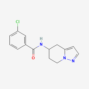 molecular formula C14H14ClN3O B2354594 3-chloro-N-(4,5,6,7-tetrahydropyrazolo[1,5-a]pyridin-5-yl)benzamide CAS No. 2034339-77-8