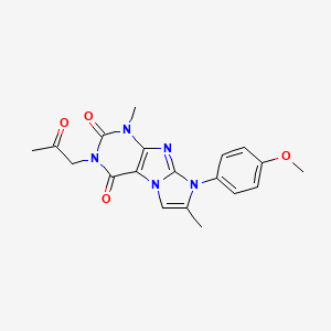 molecular formula C19H19N5O4 B2354596 6-(4-甲氧基苯基)-4,7-二甲基-2-(2-氧代丙基)嘌呤[7,8-a]咪唑-1,3-二酮 CAS No. 876669-85-1