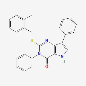 molecular formula C26H21N3OS B2354597 2-((2-甲基苄基)硫代)-3,7-二苯基-3H-吡咯并[3,2-d]嘧啶-4(5H)-酮 CAS No. 2034372-27-3