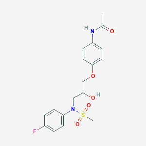 molecular formula C18H21FN2O5S B2354598 N-(4-(3-(N-(4-fluorophenyl)methylsulfonamido)-2-hydroxypropoxy)phenyl)acetamide CAS No. 1021253-49-5