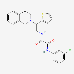 molecular formula C23H22ClN3O2S B2354603 N1-(3-chlorophenyl)-N2-(2-(3,4-dihydroisoquinolin-2(1H)-yl)-2-(thiophen-2-yl)ethyl)oxalamide CAS No. 898424-72-1
