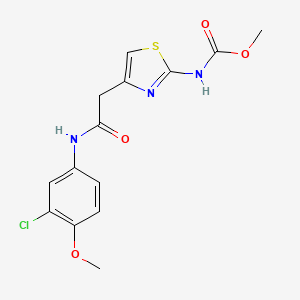 Methyl (4-(2-((3-chloro-4-methoxyphenyl)amino)-2-oxoethyl)thiazol-2-yl)carbamate