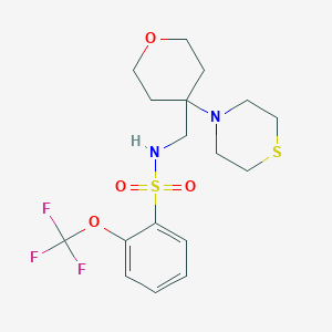 N-[(4-Thiomorpholin-4-yloxan-4-yl)methyl]-2-(trifluoromethoxy)benzenesulfonamide