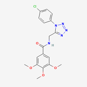 molecular formula C18H18ClN5O4 B2354616 N-((1-(4-chlorophenyl)-1H-tetrazol-5-yl)methyl)-3,4,5-trimethoxybenzamide CAS No. 897615-28-0