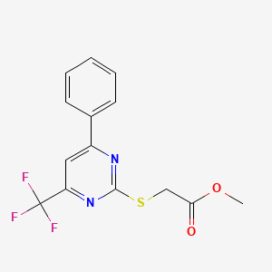 Methyl {[4-phenyl-6-(trifluoromethyl)pyrimidin-2-yl]sulfanyl}acetate