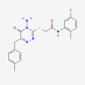 2-{[4-amino-6-(4-methylbenzyl)-5-oxo-4,5-dihydro-1,2,4-triazin-3-yl]sulfanyl}-N-(5-chloro-2-methylphenyl)acetamide
