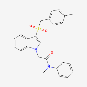 N-methyl-2-(3-((4-methylbenzyl)sulfonyl)-1H-indol-1-yl)-N-phenylacetamide