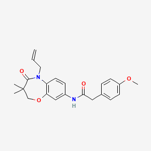 N-(5-allyl-3,3-dimethyl-4-oxo-2,3,4,5-tetrahydrobenzo[b][1,4]oxazepin-8-yl)-2-(4-methoxyphenyl)acetamide