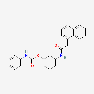 molecular formula C25H26N2O3 B2354638 3-(2-(Naphthalen-1-yl)acetamido)cyclohexyl phenylcarbamate CAS No. 1351660-63-3