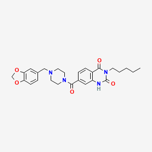 3-amyl-7-(4-piperonylpiperazine-1-carbonyl)-1H-quinazoline-2,4-quinone