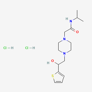 molecular formula C15H27Cl2N3O2S B2354641 2-(4-(2-hydroxy-2-(thiophen-2-yl)ethyl)piperazin-1-yl)-N-isopropylacetamide dihydrochloride CAS No. 1396713-73-7