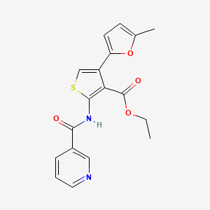molecular formula C18H16N2O4S B2354642 Ethyl 4-(5-methylfuran-2-yl)-2-(nicotinamido)thiophene-3-carboxylate CAS No. 720667-59-4