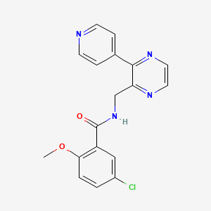 5-chloro-2-methoxy-N-{[3-(pyridin-4-yl)pyrazin-2-yl]methyl}benzamide