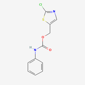 molecular formula C11H9ClN2O2S B2354648 (2-chloro-1,3-thiazol-5-yl)methyl N-phenylcarbamate CAS No. 341967-58-6