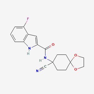 N-{8-cyano-1,4-dioxaspiro[4.5]decan-8-yl}-4-fluoro-1H-indole-2-carboxamide
