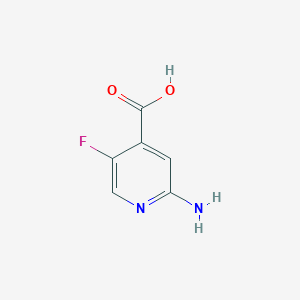 molecular formula C6H5FN2O2 B2354661 2-Amino-5-fluoroisonicotinic acid CAS No. 1260671-28-0