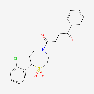 1-(7-(2-Chlorophenyl)-1,1-dioxido-1,4-thiazepan-4-yl)-4-phenylbutane-1,4-dione