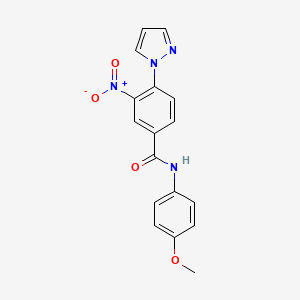 N-(4-methoxyphenyl)-3-nitro-4-(1H-pyrazol-1-yl)benzenecarboxamide
