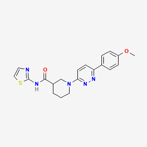 molecular formula C20H21N5O2S B2354672 1-(6-(4-methoxyphenyl)pyridazin-3-yl)-N-(thiazol-2-yl)piperidine-3-carboxamide CAS No. 1105213-30-6